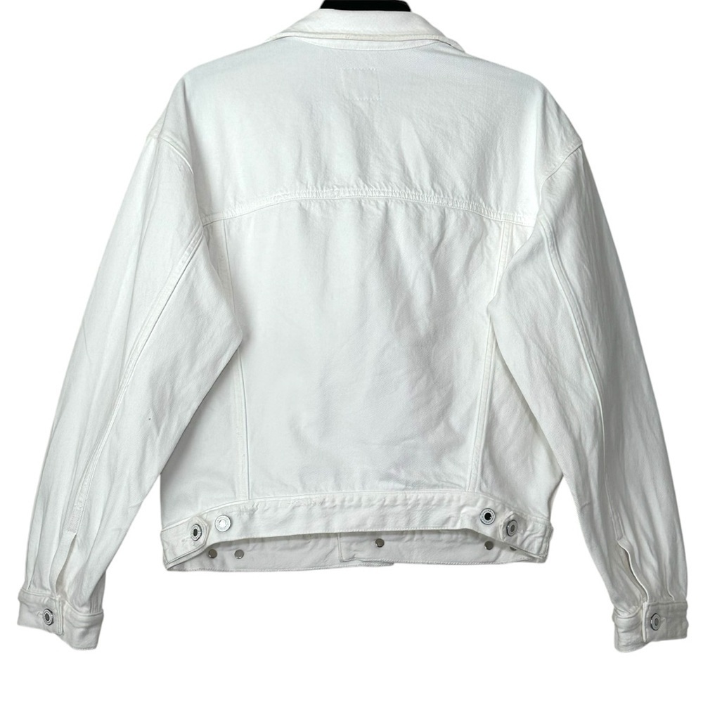 Anthropologie Favorite Daughter White Otto Boyfriend Jacket Rigid Denim size XS - Picture 13 of 16
